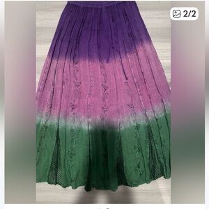 NWT Sacred Threads Vibrant Purple and Green Maxi Skirt. 225005.  BL/RD10